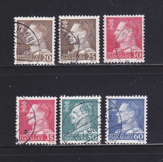 Denmark 383-385, 387, 389-390 U King Frederik IX