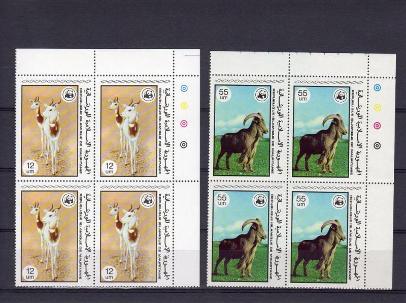 Mauritania 1978  Sc# 383/88 WWF Fauna  set (6) in Block of 4 MNH VF