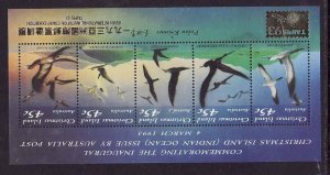 Christmas Is.-Sc#349g-unused NH sheet-Taipei '93-Seabirds-1993-