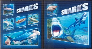 Sierra Leone 2017 Marine Life Sharks sheet + S/S MNH