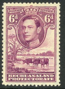 BECHUANALAND PROTECTORATE 1938 KGVI 6d CATTLE and BAOBAB Tree Sc 130 MH