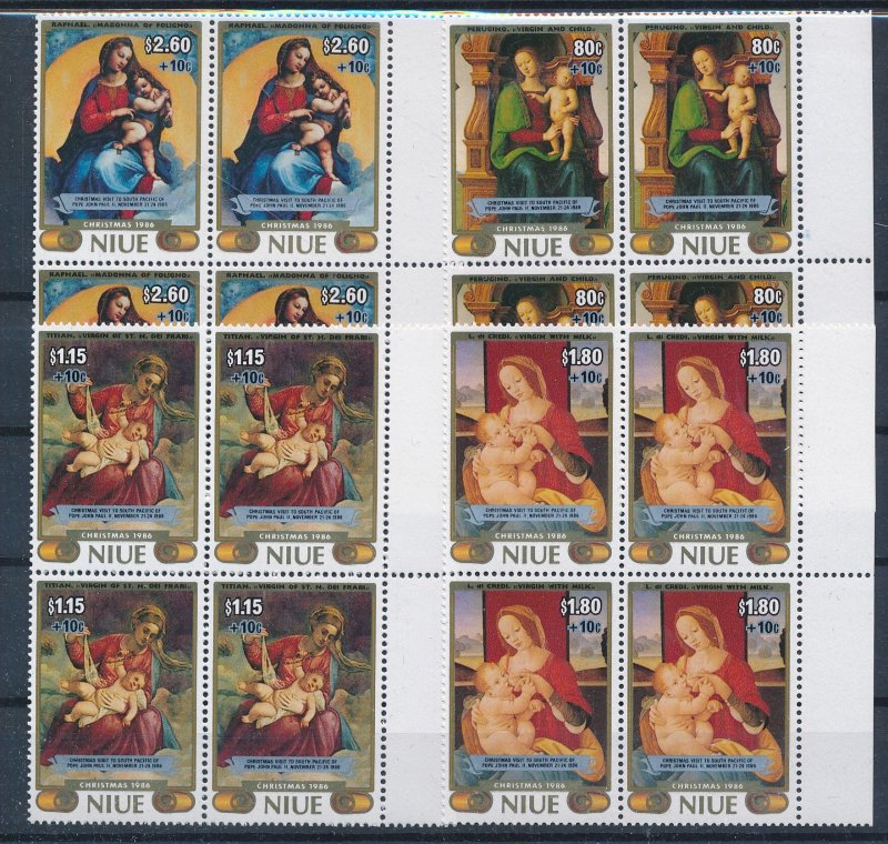 [BIN2823] Niue 1986 Painting good set in blocks of 4 stamps very fine MNH