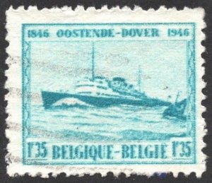 Belgium SC#368 1.35 fr Prince Baudouin: Mail Steamer (1946) Used