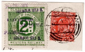 (I.B) Glasgow & South Western Railway : Letter Stamp 2d (Paisley)