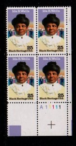 ALLY'S US Plate Block Scott #2442 25c Ida B. Wells [4] MNH F/VF [STK]