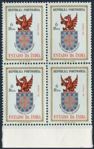 Portuguese India 561 block/4.Mi 526. Coat of Arms,1958.Lopo Soares de Albergaria