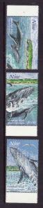 Niue-Sc#695,698,700-unused NH 1/2 set-Humpback Whales-Marine Life-1997-