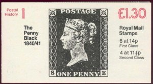 FL1b 1981 Postal History book No.1 - Penny Black Folded Booklet - Good perfs 