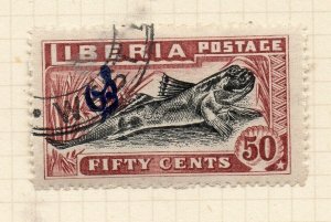 Liberia 1918 Early Issue Fine Used 50c. Optd NW-175378