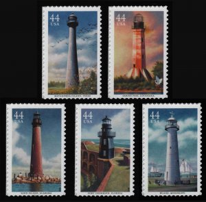 #4409-4413 44c Gulf Coast Lighthouses, Singles, Mint **ANY 5=FREE SHIPPING**