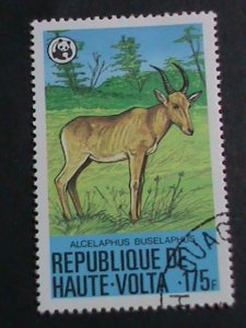 UPPER VOLTA STAMP-WWF-WORLD WILDLIFE FUN ANIMALS CTO STAMPS SET VERY FINE