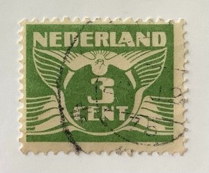 Netherlands 1926-28 Scott 170 used - 3c, Flying Dove, Numeral