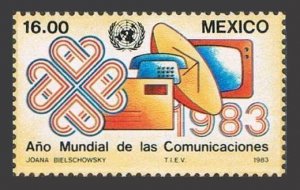 Mexico 1310 three stamps, MNH. Michel 1857. World Communications Year WCY-1983.