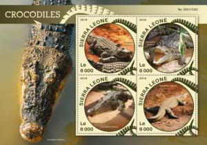 SIERRA LEONE - 2016 - Crocodiles - Perf 4v Sheet - MNH