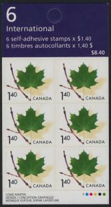 Canada 2014ai Booklet BK283Aa MNH Green Maple leaf on Twig