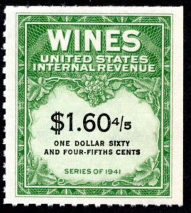 Scott RE198, $1.60 4/5, MNH, NGAI, Fresh, Type of 1942-49, USA Wine Revenue