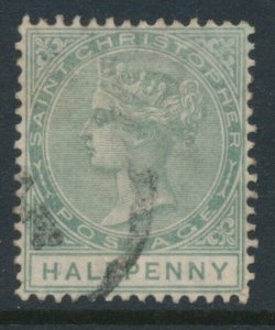 St Christopher SG 11 Half Penny Dull Green Used