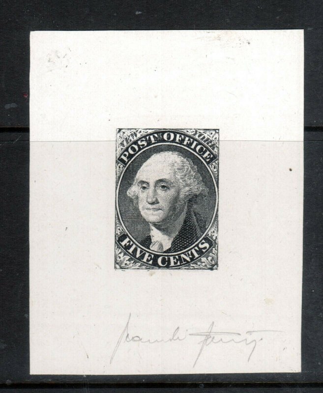 USA #9X1 Very Fine Sperati Forgery Die Proof Variety Black On Bluish