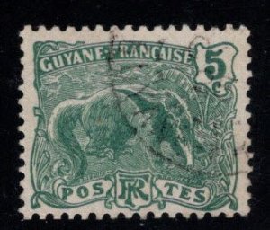 French Guiana Scott 54 Great Anteater stamp  Used