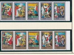 Sharjah MI737-746A&B, Life of Christ 1, Perf & Imperf,  Mint NH