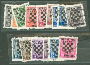 Croatia #9-23  Single (Complete Set)