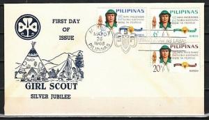 Philippines, Scott cat. 947-949. Girl Scouts Anniversary. First day cover. ^