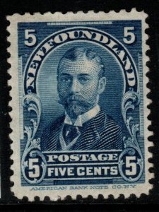 NEWFOUNDLAND SG90 1899 5c BLUE HEAVY MTD MINT