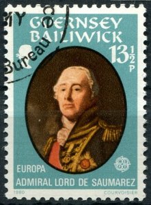 Guernsey  Sc#208 Used, 13½p lt bl & multi, Europa (C.E.P.T.) 1980 - Famous P...