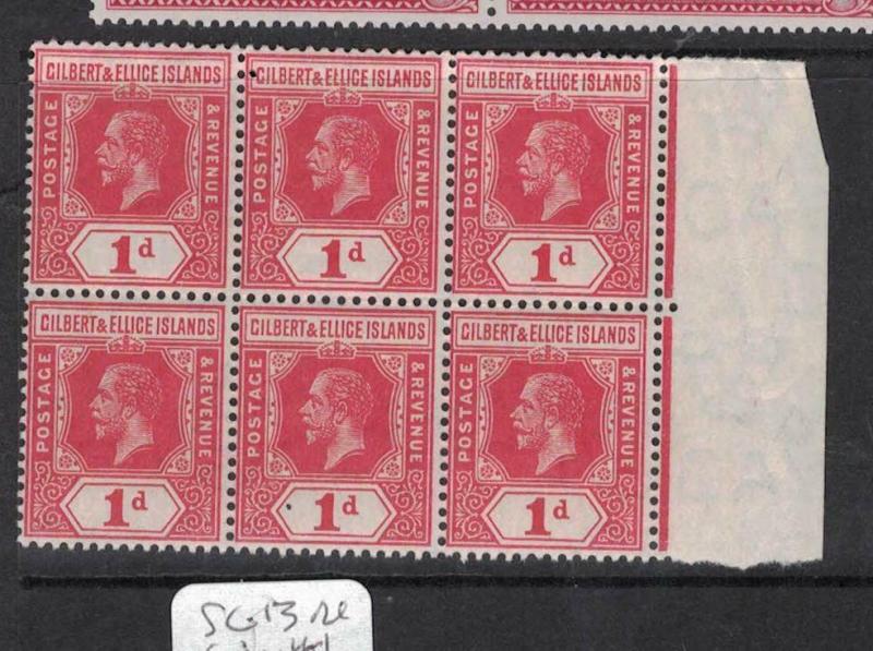 Gilbert & Ellice SG 19 Block of Six MNH (10dvj)