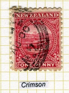 NEW ZEALAND; 1900 early pictorial issue used Shade P11, 1d. value
