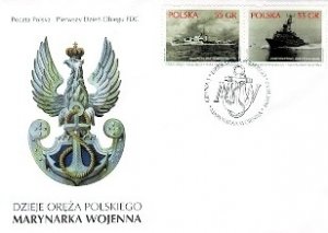 Poland 1999 FDC Stamps Scott 3433-3434 Second World War II Ships Navy