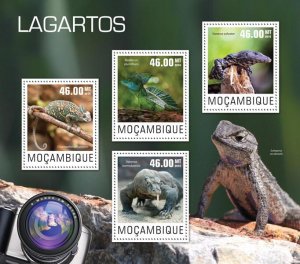 MOZAMBIQUE - 2014 - Lizards - Perf 4v Sheet - Mint Never Hinged