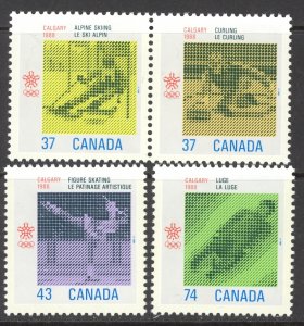 Canada 1988 MNH Stamps Scott 1195-1198 Sport Olympic Games Skiing Curling