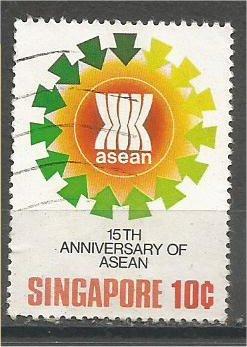 SINGAPORE, 1982, used 10c, ASEAN Ministerial, Scott 390
