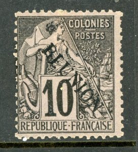 Reunion 1891 French Colonial Overprint 10¢ Black Mint T497
