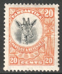 Tanganyika Scott 15 - SG77, 1922 Giraffe 20c MH*