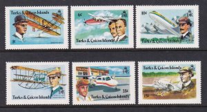 Turks and Caicos 347-352 Airplanes MNH VF