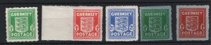 Guernsey 1941 Wartime set of Arms incl the blued paper pair unmounted mint cat