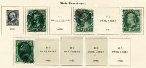 UNITED STATES OFFICIALS  STATE DEPARTMENT  LOT SCOTT#O58,60,62& O63  USED