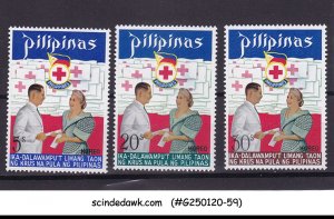 PHILIPPINES - 1972 25th ANNIVERSARY OF RED CROSS - 3V MNH