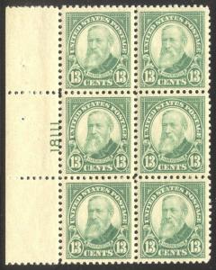 U.S. #622 CHOICE XF NH Plate Block - 1926 13c Harrison