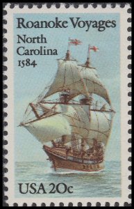 US 2093 Roanoke Voyages North Carolina 1584 20c single MNH 1984