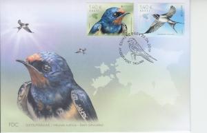 2019 Estonia Barn Swallow Europa (2)  (Scott 893-94) fdc