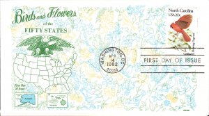 #1985 North Carolina Birds - Flowers Gamm FDC