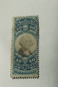 US REVENUE R114 USED NO CANCEL  SCARCE STAMP