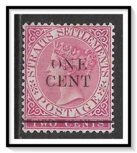 Straits Settlements #77 Queen Victoria Surcharged NG