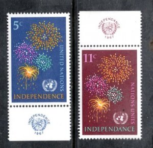 UN 168-9 MNH VF W/Tabs Honor of Indpendent Nations since 1945 Complete set