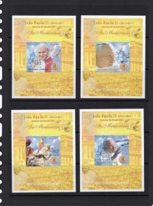 St.Thomas & Principe 2005 In Memoriam Pope John-Paul II 9 Souvenir Sheets IMPERF