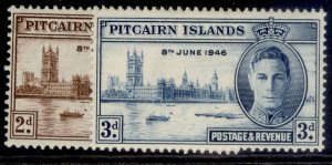 PITCAIRN ISLANDS GVI SG9-10, 1946 victory set, M MINT.