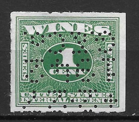 United States RE85 1c Wines single Used Perf Cancel (z1)